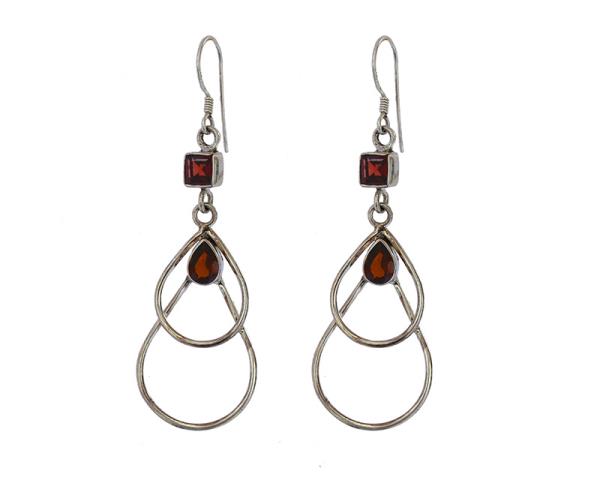 Raindrop earrings-Garnet